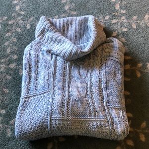 Chaps XL , powder blue and white cowl neck sweater